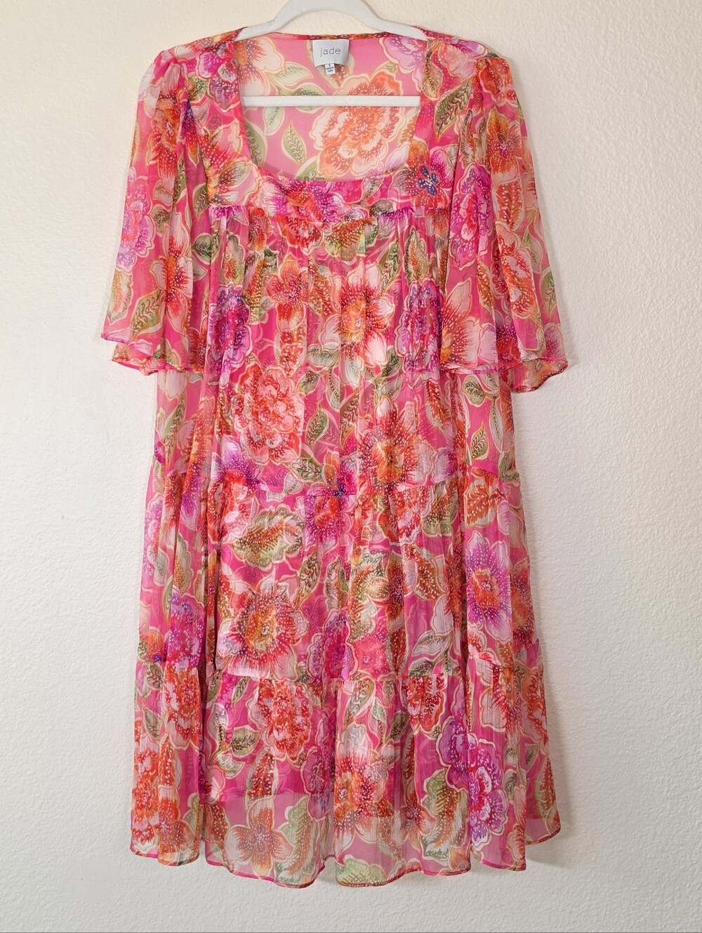 Johnny Was Jade Mari Tiered Silk Mini Dress S - Picture 2 of 5